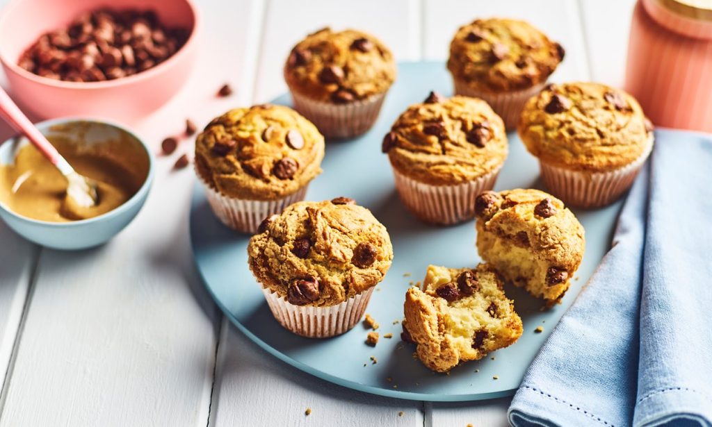 Chocolate Chip and Peanut Butter Muffins Recipe